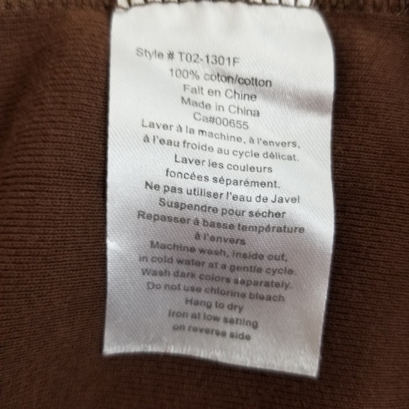 Thyme Maternity Brown Long Cotton Sleeve Top - Picture 4 of 8